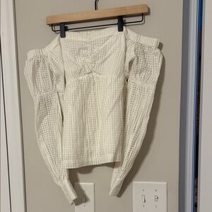 Anthropologie Ivory Textured Blouse